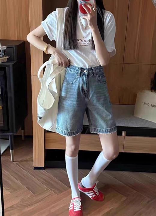 炎夏必备花边牛仔五分裤 商品图6