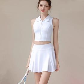 跃牌【安琪拉系列】新款运动上衣女固定杯垫立领瑜伽服polo高尔夫网球服背心BX-5043