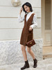 复古风拉链麂皮绒背带连衣裙女 秋季新款气质减龄无袖裙装 商品缩略图1