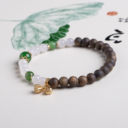 xy0452沉香+和田玉三生之幸手串 商品图3