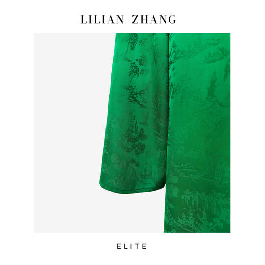 E系列-定制—东方意蕴—“中式老钱”—提花新中式H型连衣裙 2401072 商品图2