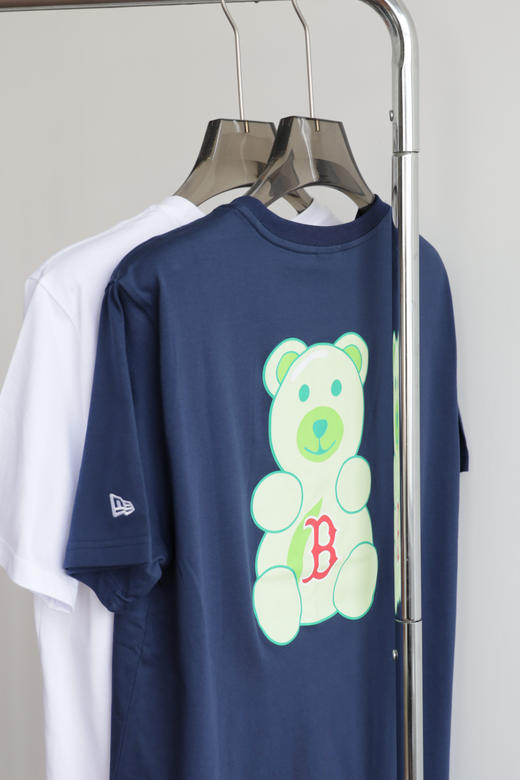 纽①华 小熊印花 情侣款圆领短袖T恤 TX566 商品图3