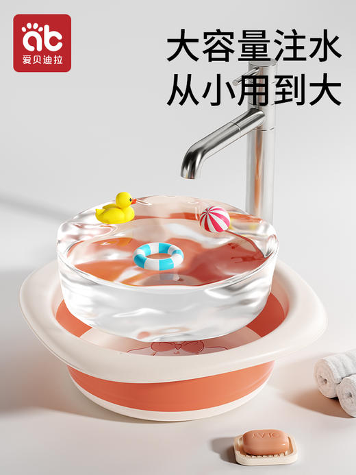 婴儿洗脸盆用可折叠儿童洗屁屁股新生儿初生宝宝专用小盆子三件套 商品图1