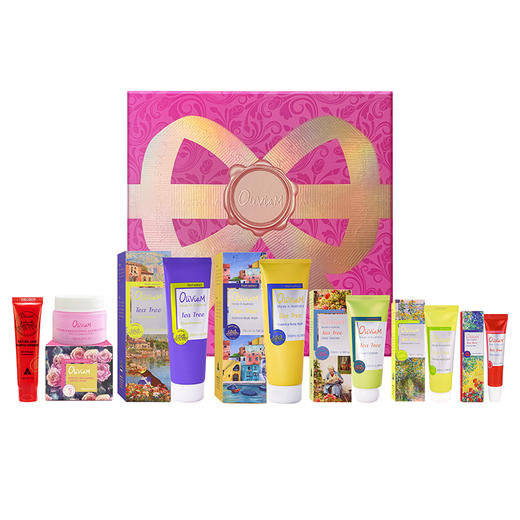 Oliviam澳莉维亚粉色记忆护肤7件套沐浴护发护肤礼盒 商品图2