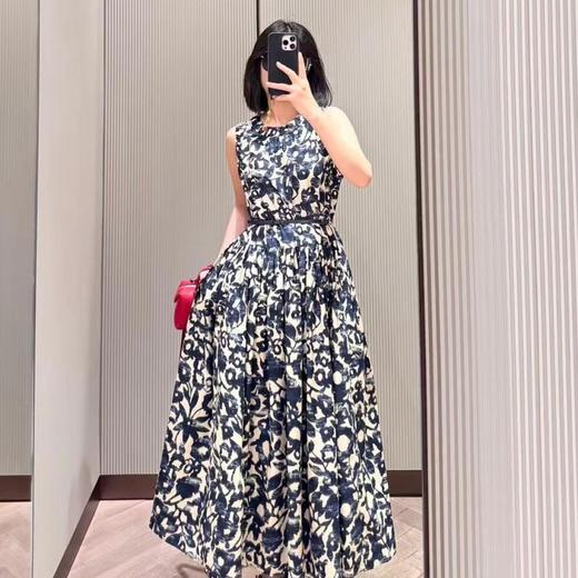 清仓送腰带【【樱西玛ENXIMANE 棉蓝白泼墨连衣裙】走秀款泼墨收腰长裙 无袖法式背心裙 轻奢优雅长裙 商品图3