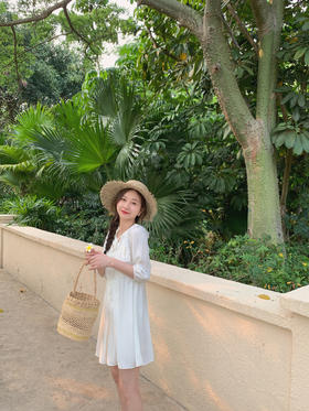 金蘑菇菇【夏日威尼斯】 连里料都垂坠轻薄法式仙女裙遮肉连衣裙