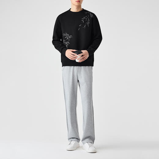 墨麦客男装新中式刺绣圆领卫衣男士2025春季新款长袖上衣外套男。 商品图4