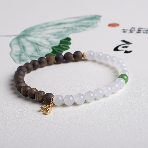 xy0451沉香+和田玉半山半水手串 商品图3