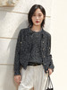 小香风毛边针织开衫女 春秋季复古 V 领短款上衣 宽松显瘦毛衣外套 商品缩略图0