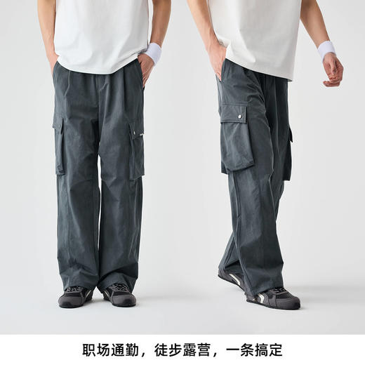 墨麦客美式复古工装直筒休闲裤男士2025夏季新款松紧腰裤子男潮流 商品图4