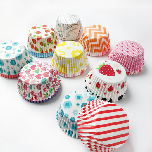 【蛋糕纸托纸杯，印花设计精美！】100个/盒 蛋糕纸托纸杯 蛋糕烘焙杯 印花雪媚娘包装纸 食品纸托-QA 商品图5