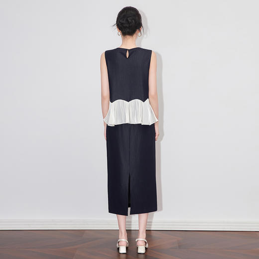 「高货wl」全新升级【铂金会员339/天猫459/差价120】(99024)洛诗琳优雅琉光纱马甲上衣精纺竹节天丝牛仔半裙两件套 商品图1