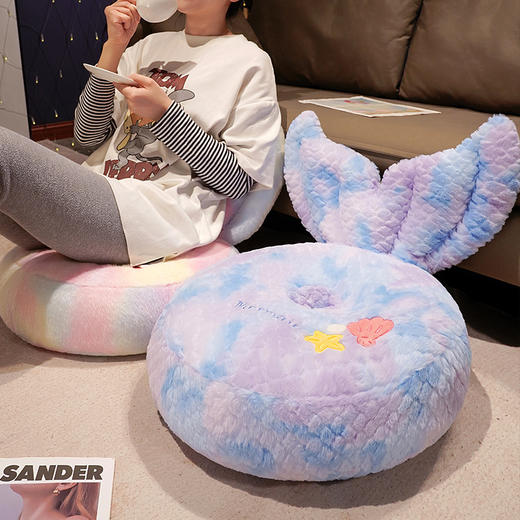 自然醒三维立体PP棉美人鱼圆饼坐垫地上懒人坐墩榻榻米卧室家用阳台飘窗加厚软垫QYL 商品图14