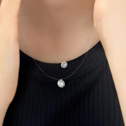 BAOFANDI宝梵迪超仙鱼线珍珠项链2025新款“人鱼之泪”气质简约S925银时尚高级锁骨链BF 商品图3