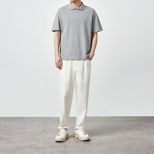 墨麦客男装2024夏季新款重磅纯棉短袖polo衫男士翻领纯色t恤71291 商品图3