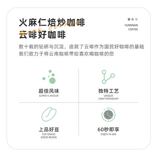 【中国农垦】云啡 焙炒火麻仁挂耳咖啡100g 商品图4