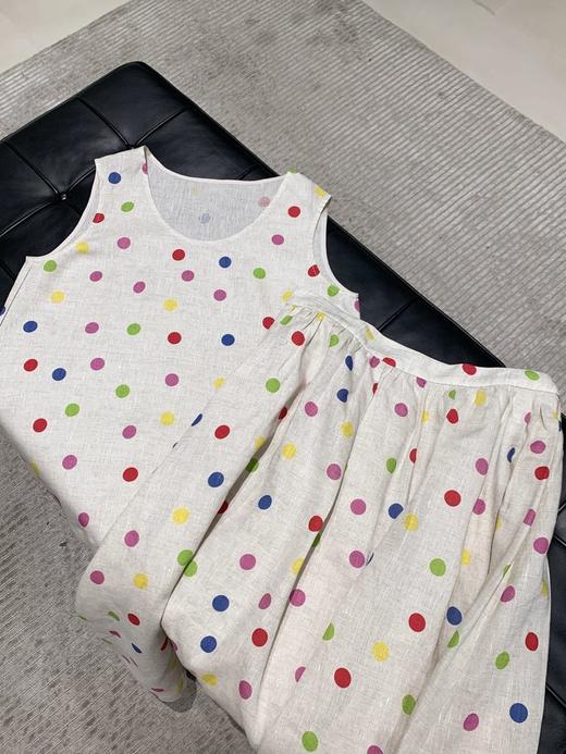 【高品质私服】【IC亚麻平纹布多巴胺彩色圆点花式上衣+半身裙】小A型极简廓形，与俏皮圆点印花结合，彰显质朴自然气息G1490/G1489-CC【无标出货 介意慎拍】 商品图11