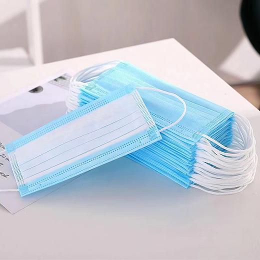 【一次性防护口罩！加厚三层】独立包装一次性平面口罩蓝白三层防粉尘防护民用口罩。ry 商品图1