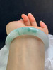 620509，55.3圈口，糯化飘花正圈平安镯，白底飘蓝绿花，底子细腻，水头好，清爽 商品缩略图4