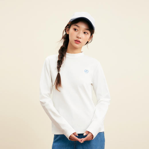 笛莎Deesha青少年女童T恤2025秋季女童精致小高领打底T恤 商品图3