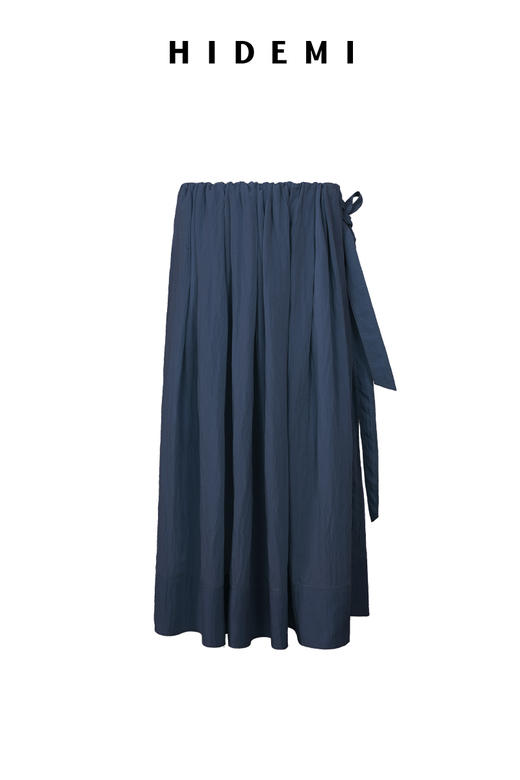 HIDEMI 【董生活同款】极简大伞状微褶皱艺术面料优雅时髦大花苞立裁褶皱半身长裙半身裙 商品图13