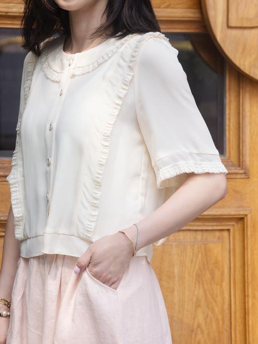 TYNVIE 荷叶边蕾丝衬衫 - 白色 商品图1