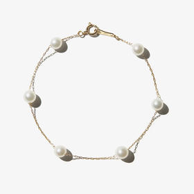 北京仓｜Mizuki-Floating-星环 六颗Akoya珍珠 大号 手链［美国设计师］