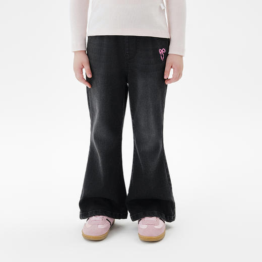 马克珍妮女童柔软轻弹牛仔微喇裤2025年秋装新款551530 商品图1
