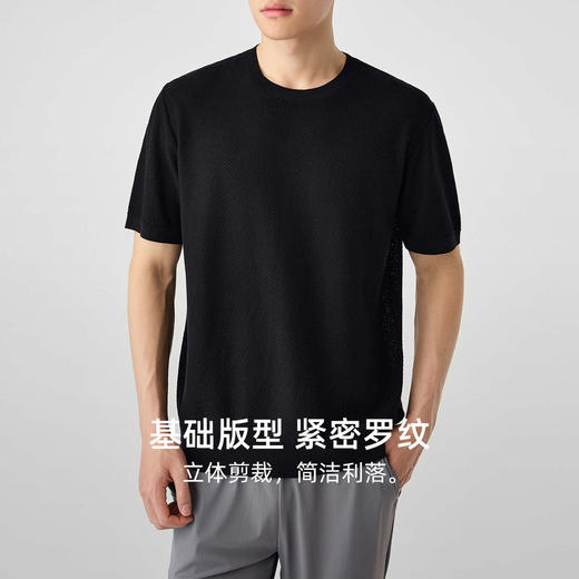 墨麦客男装基础简约男士针织短袖2025夏季新款直筒休闲打底t恤男 商品图1