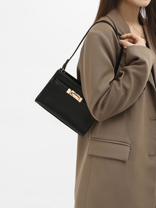 【达芙妮】真皮高级感斜挎单肩凯莉包DA-3293G 商品图7