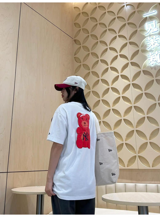 纽①华 小熊印花 情侣款圆领短袖T恤 TX566 商品图4