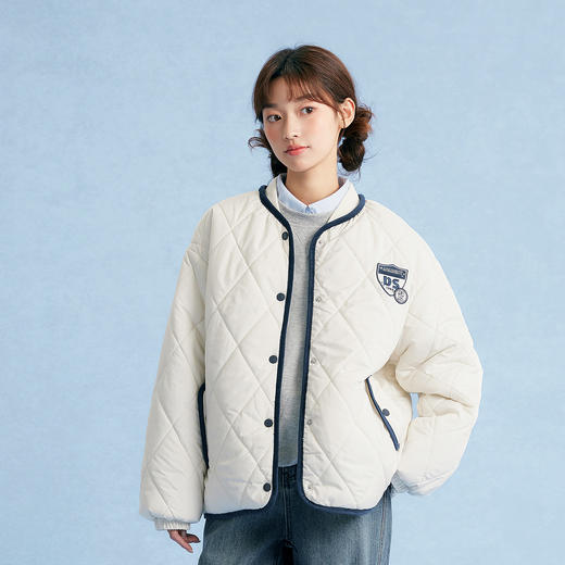 笛莎Deesha青少年女童外套2025秋季女童绗棉棒球领外套 商品图0