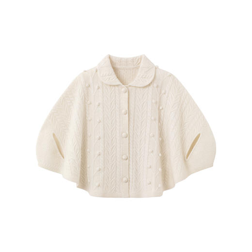 【高定系列】英氏儿童外套春秋保暖羊绒斗篷女童外搭休闲针织毛衫 商品图4