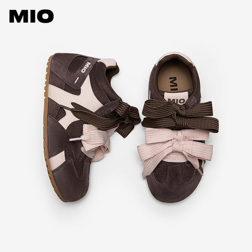 MIO米奥薄底鹦鹉德训鞋女高帮运动拼色双鞋带休闲鞋M254566302 商品图3