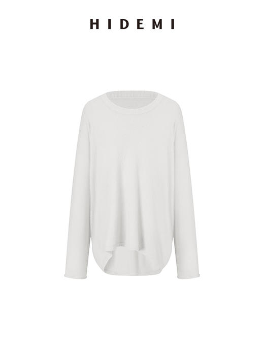 HIDEMI 经典龟背系列系列简约基础百搭羊毛混纺圈圈绒圆领毛衣 商品图5