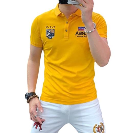 潮牌男装短袖POLO衫刺绣字母网红爆款男士上衣夏季新款修身舒适帅    JYYP-6313# 商品图3