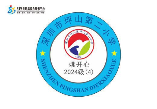 定制深圳市坪山区坪山第二小学熨烫校徽布标姓名贴胸章缝制包邮51 商品图2