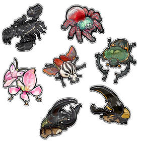 冰箱贴 昆虫节肢类主题① 磁吸 Q版 卡通 独角仙兜虫蜘蛛 爬宠爬虫周边 super rep超爬正版【48小时发货】