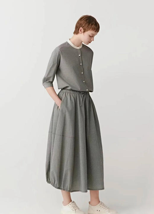 【高品质私服】【IC棉涤色织布半身裙+衬衫】格纹的经典、茧型的松弛、抽绳的巧思，触感蓬松柔软且视觉俏皮G1488/G1473-CC【无标出货 介意慎拍】 商品图4