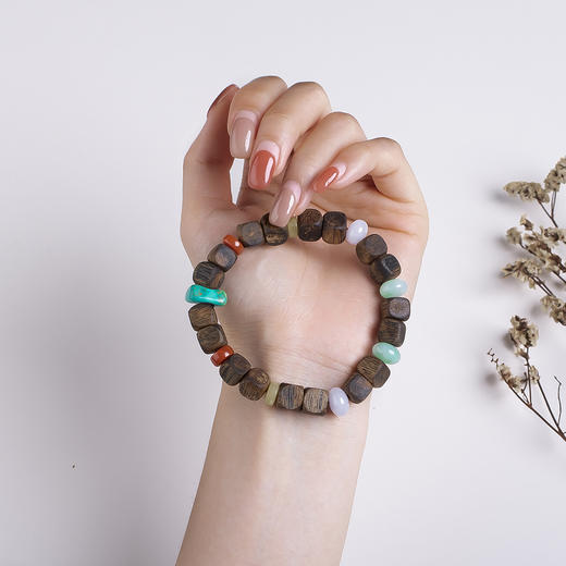 xy0455沉香+翡翠绿松石手串 商品图6