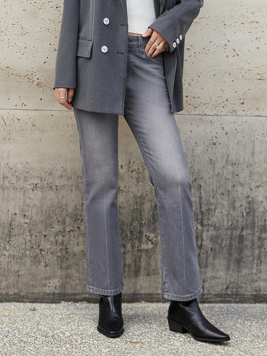 灰色魅力！这款微喇牛仔裤，打造干练又时髦的职场造型 商品图0