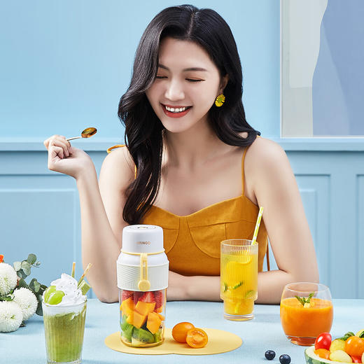 七彩叮当榨汁机小型便携式电动果汁机家用迷你300mL榨汁杯ZZ01 商品图2
