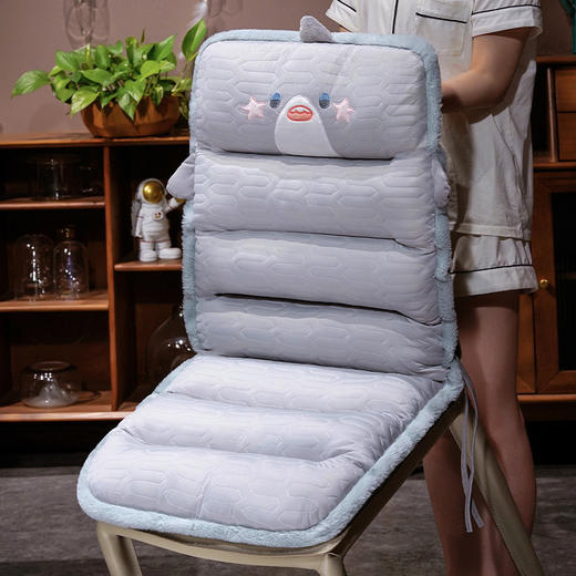 自然醒哈基米萌物乳胶连体坐垫办公室久坐护腰靠垫背部绑带舒适防滑屁垫QYL 商品图10