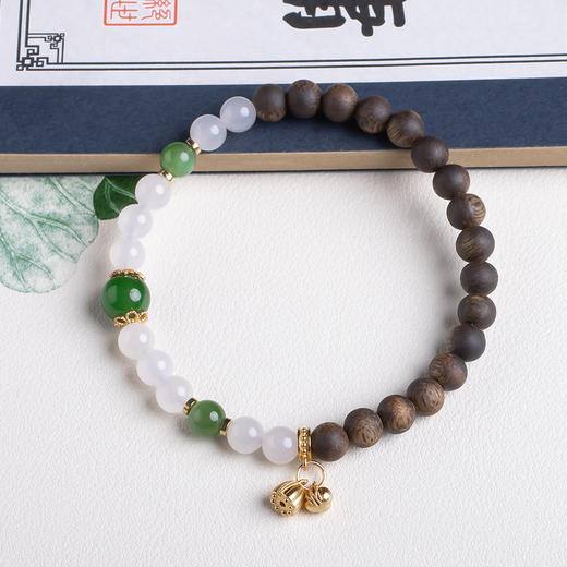 xy0452沉香+和田玉三生之幸手串 商品图4