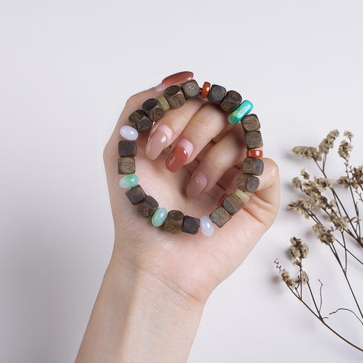 xy0455沉香+翡翠绿松石手串 商品图7