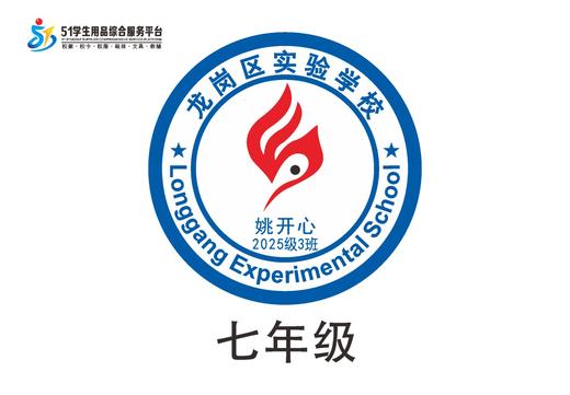 定制深圳市龙岗区实验学校熨烫校徽礼服布标姓名贴胸章缝制包邮51 商品图1