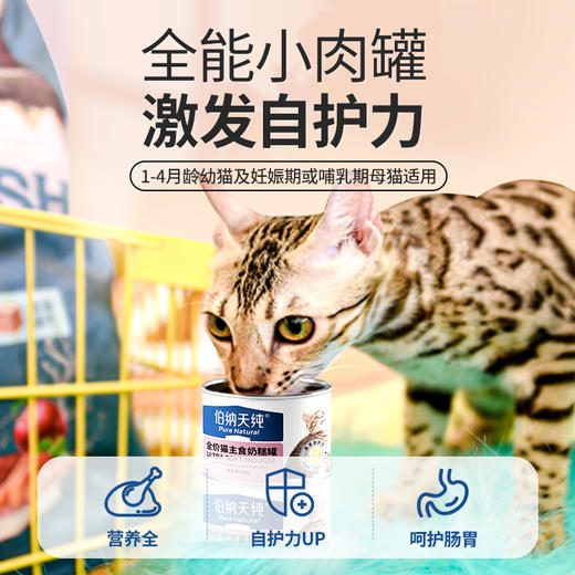 【奶糕罐囤货装】伯纳天纯全价幼猫罐头猫主食罐头零食奶糕罐小肉罐调节肠胃55g/罐 商品图3