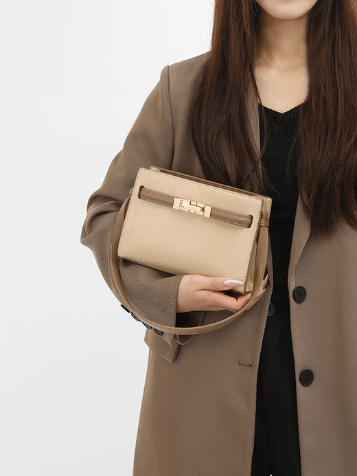 【达芙妮】真皮高级感斜挎单肩凯莉包DA-3293G 商品图6