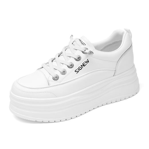 信诺百搭妈妈鞋小白鞋女款厚底增高松糕鞋透气休闲鞋2025新款秋季X5Q093-117 商品图3