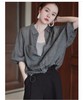 【新品推荐】灰色翻领亚麻空调扇防晒衫小衫-喜出 商品缩略图0